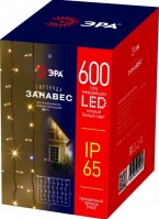 ЭРА ERAPS-SP1 Гирлянда 600LED Занавес 2м*3м, теплый свет, бел. мерц, прозрачн. ПВХ, 220В, IP65 Б0051893 фото