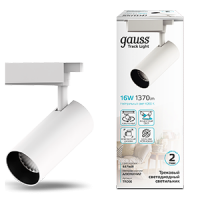 Gauss Светильник трековый цилиндр 16W 1390lm 4000K 180-240V IP20 65*210мм белый угол 24? LED TR066 фото