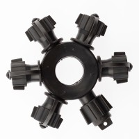 ЭРА ERAPS-OR Круговой разветвитель для гирлянд, IP65, d13 см, 6 гнезд (1 вход, 5 выходов), черный, каучук, 220В Б0051885 фото