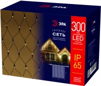 ЭРА ERAPS-SKW2 Гирлянда 300LED Сеть 2м*3м, теплый белый свет, бел. мерц, черный каучук, 220В, IP65 Б0051898 фото