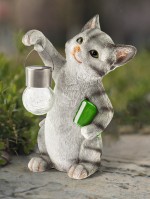 ЭРА Светильник уличный ERASF22-10 на солнечной батарее садовый Умный кот 28 см Б0053355 фото