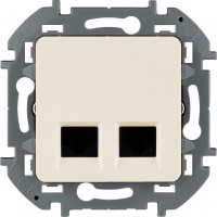 Legrand Inspiria слоновая кость двойная розетка RJ 45 - категория 6 - UTP 673841 фото