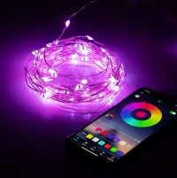 ЭРА ЕGNIG - PU Гирлянда Нить с пультом, RGB, 5 м, 220 V, с таймер, с музыкой, с упр. через моб. прилож., длина провода Б0055994 фото
