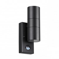 4389/2W HIGHTECH ODL23 561 черный/металл/пвх стойкий к УФ излучению Настенный светильник с датчиком движения IP44 LED GU10 7W MOTTO 4389/2W фото