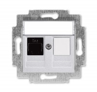 ABB EPJ Levit серебро / дымчатый чёрный Розетка компьютерная RJ45 кат,5e+заглуш,, серебро 2CHH295117A6070 фото