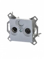 ABB EPJ Levit серебро / дымчатый чёрный Розетка TV-R, оконечная, серебро 2CHH083503A6070 фото