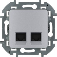 Legrand Inspiria алюминий двойная розетка RJ 45 - категория 6 - UTP 673842 фото