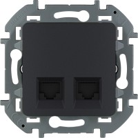 Legrand Inspiria антрацит двойная розетка RJ 45 - категория 6 - UTP 673843 фото