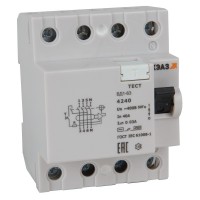 КЭАЗ ВДТ без защиты от сверхтоков ВД1-63-4440-АС-УХЛ4 (4P, 40, 300mA) электронное 318492 фото