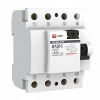 EKF Basic ВДT-40  УЗО 4P 63А/300мА (AC) электронное elcb-4-63-300e-sim фото