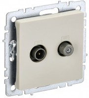 IEK Brite Base бежевый розетка двойная TV+SAT BR-AF20-O-K10 фото