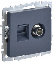 IEK Brite Base маренго розетка двойная TV+RJ45 кат.5E BR-AK20-1-K35 фото
