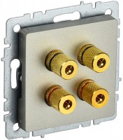 IEK Brite Base шампань аудиорозетка 4-места BR-S40-K37 фото