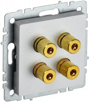 IEK Brite Base алюминий аудиорозетка 4-места BR-S40-K47 фото