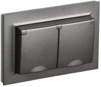 IEK Brite тёмная бронза розетка 2-я с кр. 16А в сборе IP44 BR-R26-16-44-K45-F фото