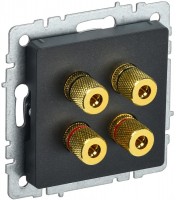IEK Brite Base чёрный аудиорозетка 4-места BR-S40-K02 фото