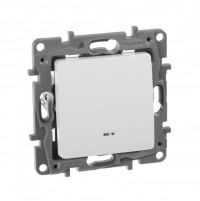 Legrand Etika белый выключатель 1-клавишный с подсветкой, 10А, Винтовые клеммы 672203 фото