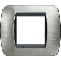 BTicino LV Тёртая Сталь рамка на 2 модуля L4802ACS фото