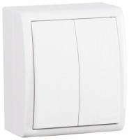 Simon 15 Aqua Белый Выключатель 2-клавишный наружный, IP54 1594398-030 фото