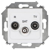 Simon 15 Белая Розетка R-TV-SAT одиночная, винт.зажим 1591466-030 фото