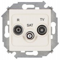 Simon 15 Бежевая Розетка R-TV-SAT одиночная, винт.зажим 1591466-031 фото