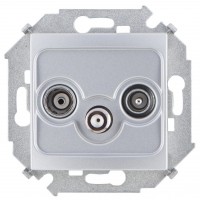 Simon 15 Алюминий Розетка R-TV-SAT одиночная, винт.зажим 1591466-033 фото