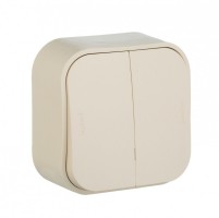 Legrand Quteo бежевый переключатель 2-клавишный 10А 782236 фото