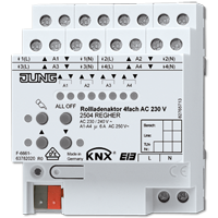 JUNG KNX Актор жалюзи, 4-канальная AC 230V 2504REGHER фото