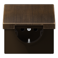 JUNG LS 990 Antik Розетка с/з с крышкой с защитными шторками безвинт. зажим ME1520KIKLAT фото