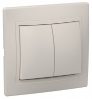 IEK KVARTA ВС10-2-0-ККм Выключатель 2кл 10А (кремовый) EVK20-K33-10-DM фото