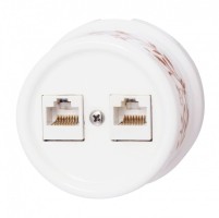 Bironi Лизетта керамика белый розетка 2-ая RJ45 (декор D6/2) B1-302-01-D6/2 фото