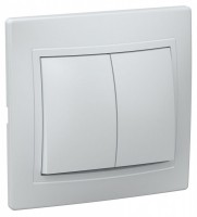 IEK KVARTA ВС10-2-0-КБ Выключатель 2кл 10А (белый) EVK20-K01-10-DM фото