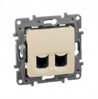 Legrand Etika слоновая кость розетка компьютерная 2-ая RJ45, категория 5е UTP 672355 фото