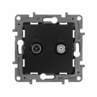 Legrand Etika антрацит розетка TV/SAT 2-х кабельная 672657 фото