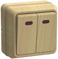 IEK OKTAVA ВС20-2-1-ОС Выключатель 2кл с инд. 10А (сосна) EVO21-K03-10-DC фото