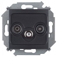 Simon 15 Графит Розетка R-TV-SAT одиночная, винт. зажим 1591466-038 фото