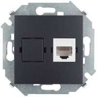 Simon 15 Графит Розетка компьютерная RJ45 кат.5е, Systimax 1591598-038 фото