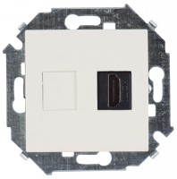 Simon 15 Слоновая кость Розетка для подключения HDMI-разъёма аудио/видео, v1.4, тип А 1591407-031 фото