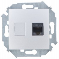 Simon 15 Алюминий Розетка компьютерная RJ45 кат.5e (AMP) 1591551-033 фото