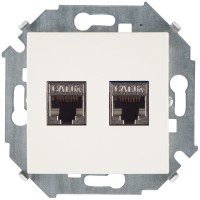 Simon 15 Слоновая кость Розетка компьютерная двойная 2хRJ45 кат.6A (АМР, FTP) 1591564-031 фото