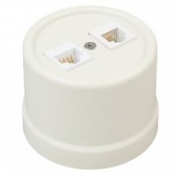 Bironi Лизетта пластик слоновая кость розетка 2-ая RJ45 B1-302-211 фото