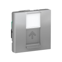 Unica Modular алюминий розетка компьютерная, RJ45, одиночная кат. 5е STP, 2 модуля NU341330 фото