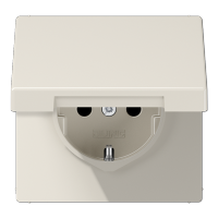 JUNG LS990 Слоновая кость Розетка штепсельная Schuko 16A, 250V с откидной крышкой на возвратной пружине и защитой от детей LS1520KIKL фото