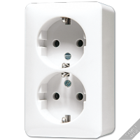 JUNG Cлоновая кость Штепсельная розетка Schuco для накладного монтажа, 16A 250V  сдвоенная 6020A фото