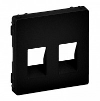 Legrand Valena Life Black лицевая панель для аудиорозетки с пружинными зажимами двойной, антрацит. 756372 фото
