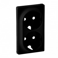 Legrand Valena LIFE. лицевая панель для двойной силовой розетки 2х2К+З, антрацит. 756952 фото