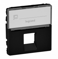 Legrand Valena Life Black лицевая панель для одиночных розеток телефонных/информационных с держателем маркировки, антрацит. 756472 фото