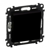 Legrand Valena Life Black переключатель 10АХ 250В с лицевой панелью. Безвинтовые зажимы, антрацит. 756316 фото