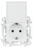 Simon 24 Белая Розетка 2К+3 Sсhuko IP44 c крышкой и защитными шторками 2450448-030 фото