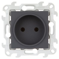 Simon 24 Графит Розетка 2К без защитных шторок 2450442-038 фото